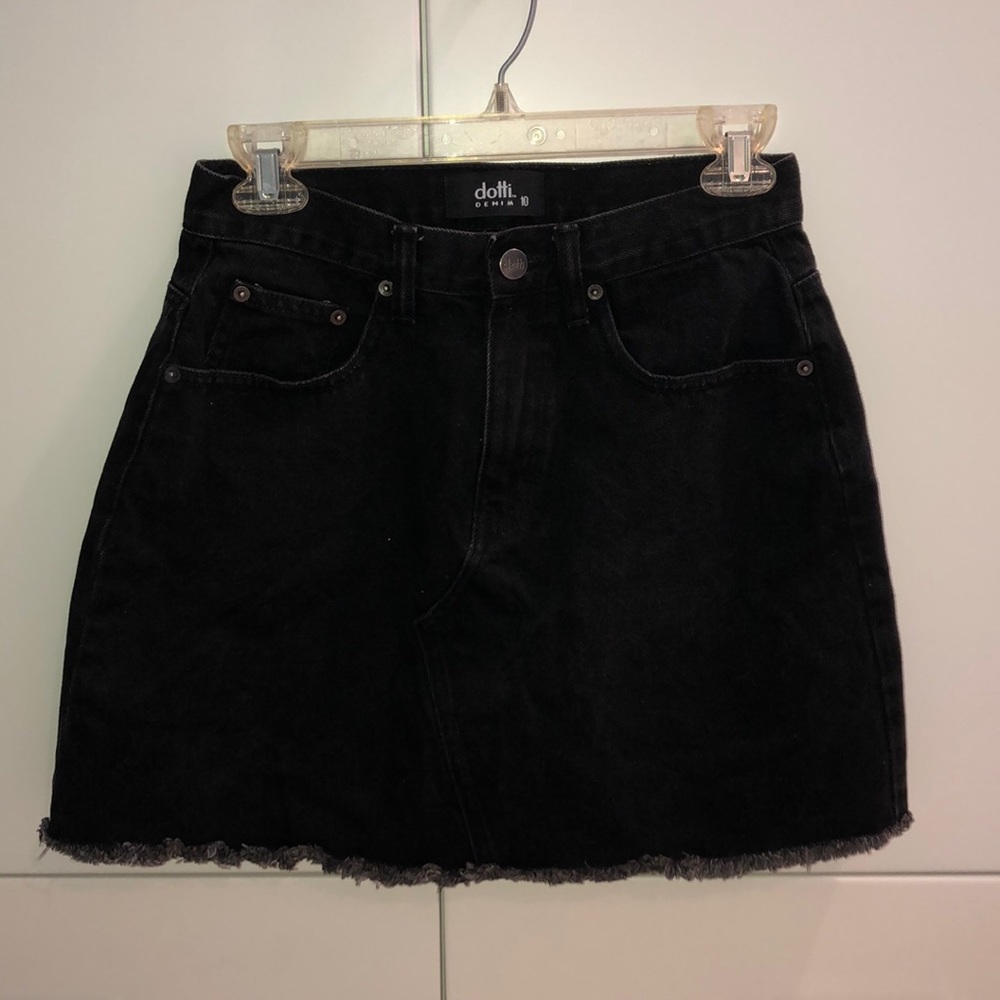 Dotti Black Denim Skirt